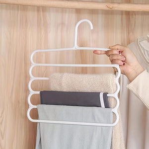 Planet Gates 1pc 1/5pcs 5-tier Metal Pants Hanger, Foldable Non-slip Clothes Rack For Ties, Pants, Scarves, Household Space Saving Organizer For Closet, Wardrobe, Home, Dorm, Bedroom