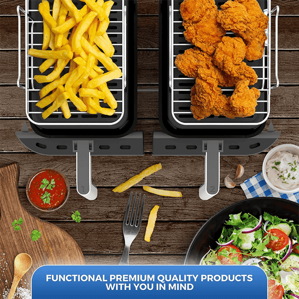 Planet Gates 1pc/1 Set, Air Fryer Grilling Rack, 20cm X 13cm, Stainless Steel Baking Tray, Roasting Cooking Rack, Air Fryers Accessories, Kitchen Tool