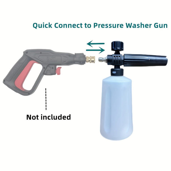 Planet Gates 1pc 1 Set, Snow Foam Cannon With 1/4 Inch Quick Connect 700ml Bottle Use To Be Pressure Washer Sprayer Gun, Car Wash Soap Attachment Kit, Foaming Cleaner Tool