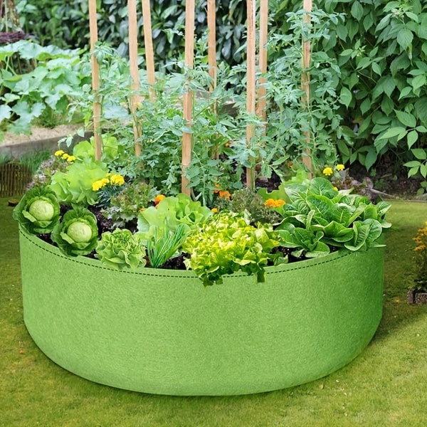 Planet Gates 1pc, 10 & 113.56 L Optional Large Grow Bag, Heavy Duty Fabric Round Raised Garden Bed Planter Pots For Planting Herb, Flower, Vegetable, And Potato Plants (127.0cm D X 30.48cm H, Black/Green), garden tool
