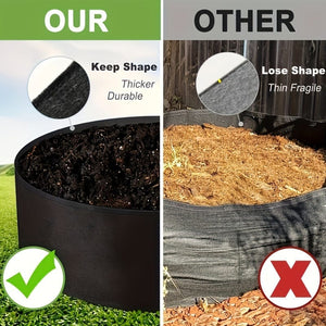 Planet Gates 1pc, 10 & 113.56 L Optional Large Grow Bag, Heavy Duty Fabric Round Raised Garden Bed Planter Pots For Planting Herb, Flower, Vegetable, And Potato Plants (127.0cm D X 30.48cm H, Black/Green), garden tool