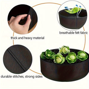 Planet Gates 1pc, 10 & 113.56 L Optional Large Grow Bag, Heavy Duty Fabric Round Raised Garden Bed Planter Pots For Planting Herb, Flower, Vegetable, And Potato Plants (127.0cm D X 30.48cm H, Black/Green), garden tool