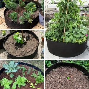 Planet Gates 1pc, 10 & 113.56 L Optional Large Grow Bag, Heavy Duty Fabric Round Raised Garden Bed Planter Pots For Planting Herb, Flower, Vegetable, And Potato Plants (127.0cm D X 30.48cm H, Black/Green), garden tool