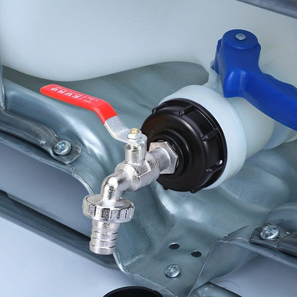 Planet Gates 1pc, 1000L IBC Water Tank Adapter Ton Barrel Fittings Faucet S60*6 2.54/5.08cm Metal Tap Pipe Fittings Garden Hose Replacement Tools Connector Water Pipe Quick Connection