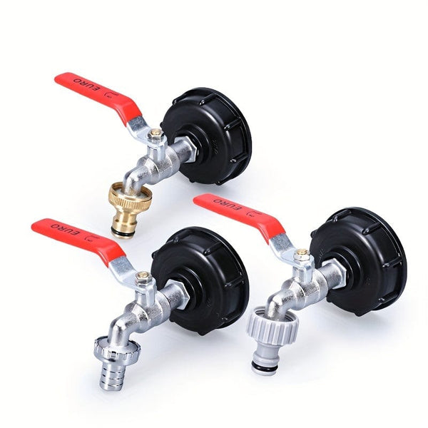 Planet Gates 1pc, 1000L IBC Water Tank Adapter Ton Barrel Fittings Faucet S60*6 2.54/5.08cm Metal Tap Pipe Fittings Garden Hose Replacement Tools Connector Water Pipe Quick Connection