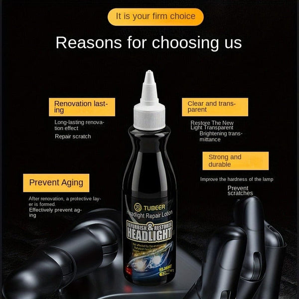 Planet Gates 1pc / 120ml Car Headlight Repair Liquid, Universal Heat Resistant Long Lasting Protective Headlight Repair Car Headlight Renovation Repair Agent