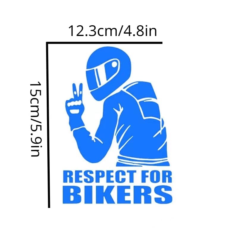 Planet Gates 1pc 15x11CM Respect For Bikers Stickers Car Decals Motorcycle Vinyl Stickers Auto Decoration Reflective Waterproof Stickers