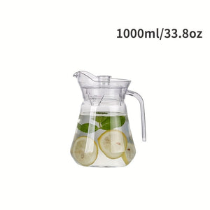 Planet Gates 1pc / 1L /33oz 1/2pcs, Plastic Pitcher With Lid, Easy Clean Heat Resistant Plastic Water Carafe With Handle For Hot/Cold Beverages - Water, Cold Brew, Iced Tea & Juice, Living Room Accessories, Restaurant Supplies