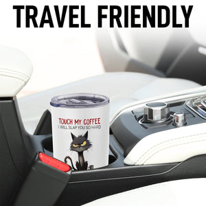 Planet Gates 1pc 1pc, 20oz TOUCH MY COFFEE I WILL SLAP YOU SO HARD Cup Stainless Steel Tumbler, Funny Print Double Wall Vacuum Insulated Travel Mug, Gifts For Parents, Relatives And Friends