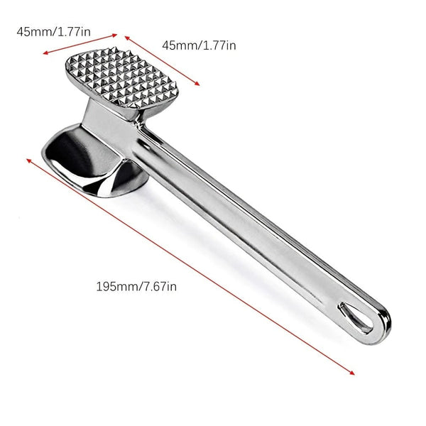 Planet Gates 1pc 1pc Aluminum Alloy Meat Tenderizer, Stainless Steel Dual-Sided Heavy Duty Meat Tenderizer Tool, Great For Tenderizing Steak Beef Poultry, Outdoor Kitchen Utensils
