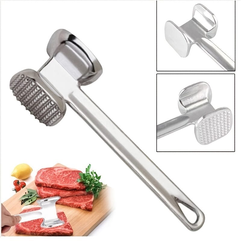 Planet Gates 1pc 1pc Aluminum Alloy Meat Tenderizer, Stainless Steel Dual-Sided Heavy Duty Meat Tenderizer Tool, Great For Tenderizing Steak Beef Poultry, Outdoor Kitchen Utensils