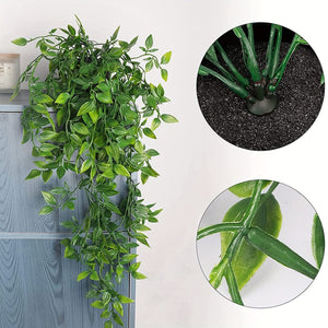 Planet Gates 1pc 1pc Artificial Hanging Plants, Fake Hanging Plant Fake Potted Greenery Plants Faux Eucalyptus Vine, Pothos Ivy Pea Pods For Home Wall Shelf Patio Garden Indoor Outdoor Decor, Spring Summer Decor