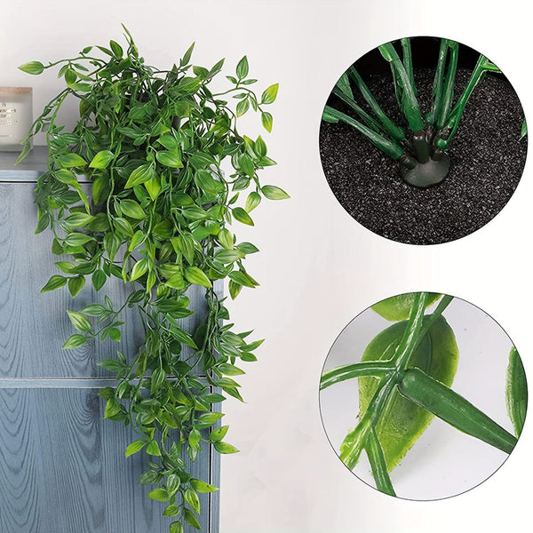 Planet Gates 1pc 1pc Artificial Hanging Plants, Fake Hanging Plant Fake Potted Greenery Plants Faux Eucalyptus Vine, Pothos Ivy Pea Pods For Home Wall Shelf Patio Garden Indoor Outdoor Decor, Spring Summer Decor