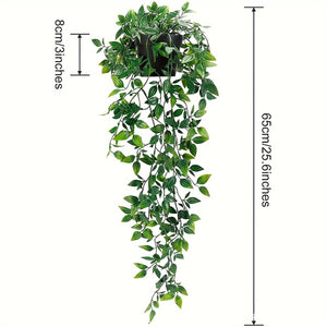 Planet Gates 1pc 1pc Artificial Hanging Plants, Fake Hanging Plant Fake Potted Greenery Plants Faux Eucalyptus Vine, Pothos Ivy Pea Pods For Home Wall Shelf Patio Garden Indoor Outdoor Decor, Spring Summer Decor