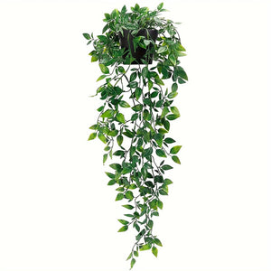 Planet Gates 1pc 1pc Artificial Hanging Plants, Fake Hanging Plant Fake Potted Greenery Plants Faux Eucalyptus Vine, Pothos Ivy Pea Pods For Home Wall Shelf Patio Garden Indoor Outdoor Decor, Spring Summer Decor