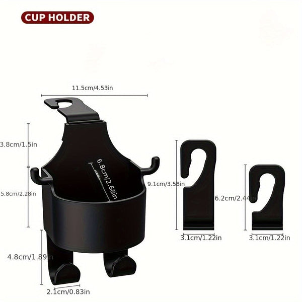 Planet Gates 1pc 1pc Car Seat Back Hanging Cup Holder, Keep Your Drinks Handy & Secure In Your Car, Car Hooks With Phone Holder
