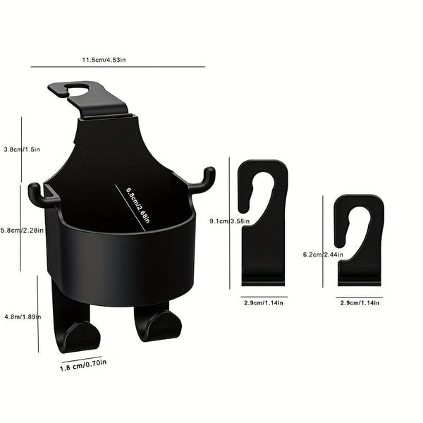 Planet Gates 1pc 1pc Car Seat Headrest Hanging Cup Holder With Hook, Car Back Hanging Mount Phone Holder, Beverage Holder, Auto Interior Accessories