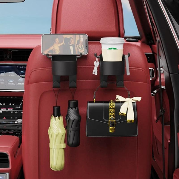 Planet Gates 1pc 1pc Car Seat Headrest Hanging Cup Holder With Hook, Car Back Hanging Mount Phone Holder, Beverage Holder, Auto Interior Accessories