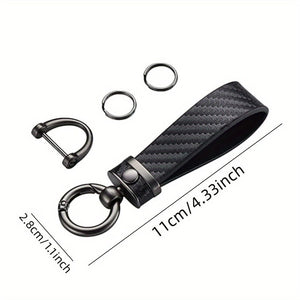 Planet Gates 1pc 1pc Carbon Fiber Style Car Keychain, Ultrafine Fiber Faux Leather Keychain
