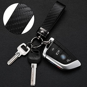 Planet Gates 1pc 1pc Carbon Fiber Style Car Keychain, Ultrafine Fiber Faux Leather Keychain