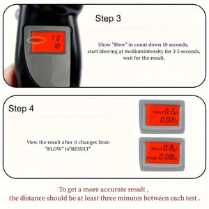 Planet Gates 1pc 1pc Digital Breathing Professional Alcohol Breathing Tester, Measurement High Precision Respiratory Car Driving Detector (Battery Not Included)