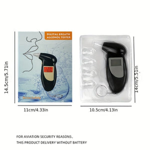 Planet Gates 1pc 1pc Digital Breathing Professional Alcohol Breathing Tester, Measurement High Precision Respiratory Car Driving Detector (Battery Not Included)