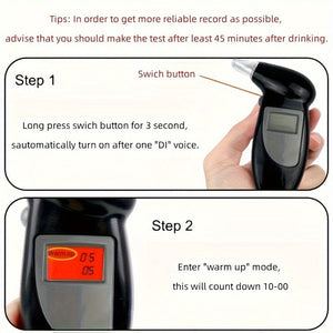 Planet Gates 1pc 1pc Digital Breathing Professional Alcohol Breathing Tester, Measurement High Precision Respiratory Car Driving Detector (Battery Not Included)