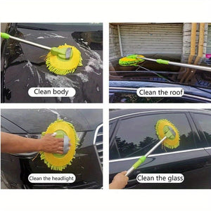 Planet Gates 1pc 1pc Extendable Car Wash Mop, Long Handle Chenille Car Cleaning Brush, Car Care Product, Wash Brush Car Cleaning Tool, Green
