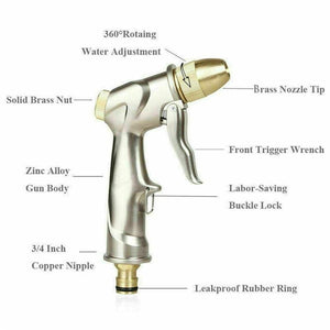 Planet Gates 1pc 1pc High Pressure Water Spray Gun Brass Nozzle Garden Hose Pipe Lawn Car Wash Water Gun