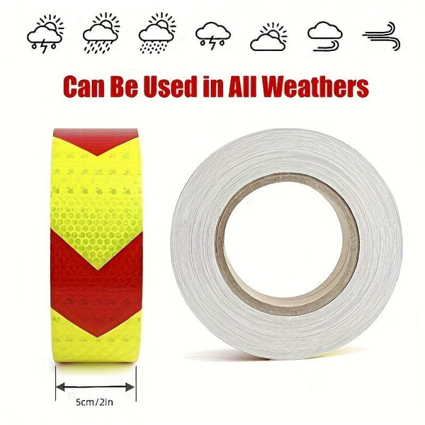 Planet Gates 1pc 1pc Industrial Marking Arrow Reflective Tape Heavy Duty Hazard Caution Warning Safety Adhesive Reflective Tape