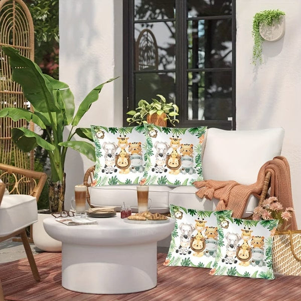 Planet Gates 1pc 1pc Jungle Animal Throw Pillowcase Sofa Decorative Cover Boys Girls Room Decor Cute Cushion Cover Home Decor, Room Decor, Bedroom Decor, Collectible Buildings Accessories (Cushion Is Not Included