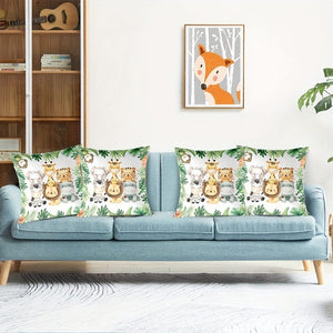 Planet Gates 1pc 1pc Jungle Animal Throw Pillowcase Sofa Decorative Cover Boys Girls Room Decor Cute Cushion Cover Home Decor, Room Decor, Bedroom Decor, Collectible Buildings Accessories (Cushion Is Not Included