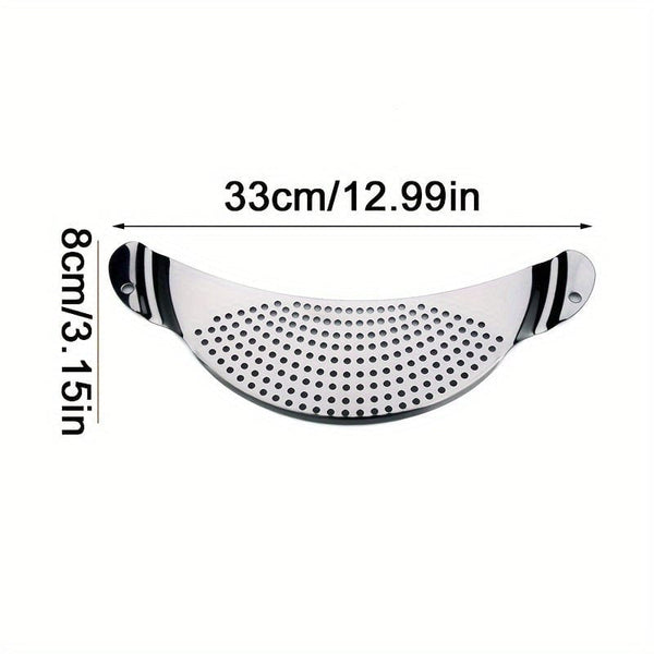 Planet Gates 1pc 1pc Kitchen Stainless Steel Pot Strainer, Hand Held Pot Drainer, Fruit Washing Filter