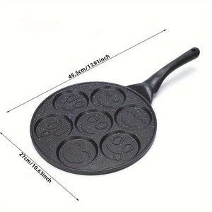Planet Gates 1pc 1pc Mini Pancake Griddle, Mini Pancake Pan, Smiley Face Pancake Pan, Pancake Maker With 7 Mold Design, Cookware, Kitchenware, Kitchen Supplies, Kitchen Items