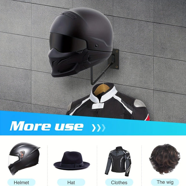 Planet Gates 1pc 1pc Motorcycle Helmet Hat Holder Hook Jacket Rack Hanger Display Metal Wall Mounted