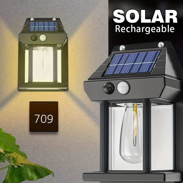 Planet Gates 1pc 1pc New Solar Tungsten Filament Lamp, Outdoor Waterproof Smart Induction Wall Lamp, Courtyard Garden Villa Lighting Night Light