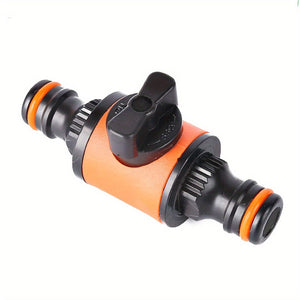 Planet Gates 1pc 1pc, Plastic Double Pass Nipple Valve Garden Water Pipe Connector Two Pass Two Way Connector Quick Connect 1pc, Quick-release Double-Way Water Pipe Joint With Switch In-line Shut-off Connector For Garden Lawn Yard Hose