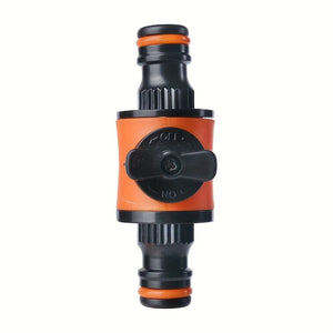 Planet Gates 1pc 1pc, Plastic Double Pass Nipple Valve Garden Water Pipe Connector Two Pass Two Way Connector Quick Connect 1pc, Quick-release Double-Way Water Pipe Joint With Switch In-line Shut-off Connector For Garden Lawn Yard Hose