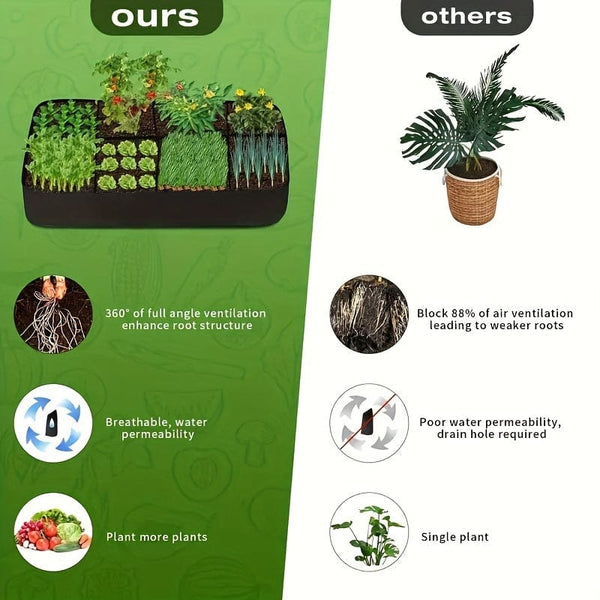 Planet Gates 1pc 1pc Raised Garden Bed, Rectangle Breathable Planting Container Grow Bag, Fabric Planter Pot For Plants, Vegetables, Flowers