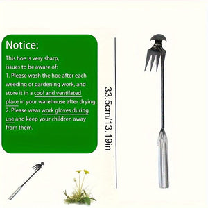 Planet Gates 1pc 1pc Small Weed Puller With 4 Teeth, Gardening Hand Tools, Weed Remover Tool For Yard Ergonomic Weeder Tool（The Handle Can Be Lengthened By Yourself） - Stand Up Weed Puller For Effortless Lawn & Garden Maintenance!