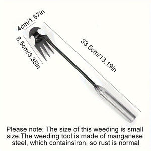 Planet Gates 1pc 1pc Small Weed Puller With 4 Teeth, Gardening Hand Tools, Weed Remover Tool For Yard Ergonomic Weeder Tool（The Handle Can Be Lengthened By Yourself） - Stand Up Weed Puller For Effortless Lawn & Garden Maintenance!