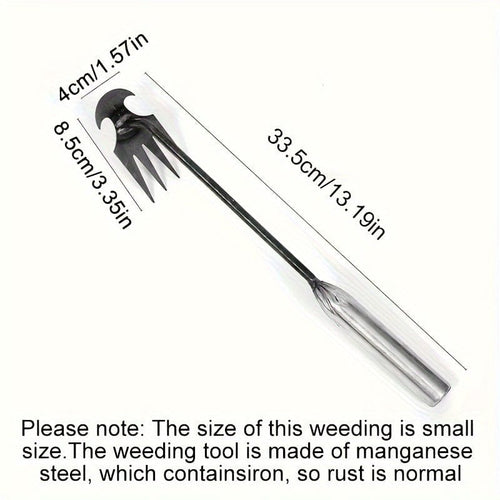 Planet Gates 1pc 1pc Small Weed Puller With 4 Teeth, Gardening Hand Tools, Weed Remover Tool For Yard Ergonomic Weeder Tool（The Handle Can Be Lengthened By Yourself） - Stand Up Weed Puller For Effortless Lawn & Garden Maintenance!