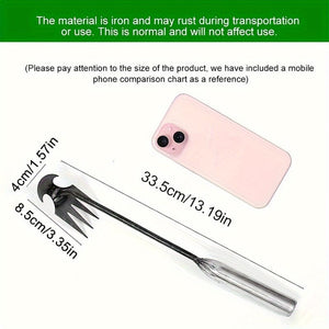 Planet Gates 1pc 1pc Small Weed Puller With 4 Teeth, Gardening Hand Tools, Weed Remover Tool For Yard Ergonomic Weeder Tool（The Handle Can Be Lengthened By Yourself） - Stand Up Weed Puller For Effortless Lawn & Garden Maintenance!