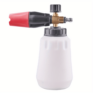 Planet Gates 1pc 1pc Snow Foam Cannon Lance With 1000ML Bottle Pressure Washer Car Wash Clear Snow Cannon Big Mouth, 1/4 Quick Connect