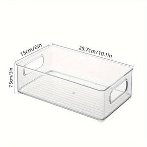 Planet Gates 1pc 1pc Stackable Refrigerator Organizer Box Transparent Kitchen Organizer Container For Pantry Cabinet Shelf Drawer Fridge Food Safe Snack Fruit Vegetable And Beverage Box