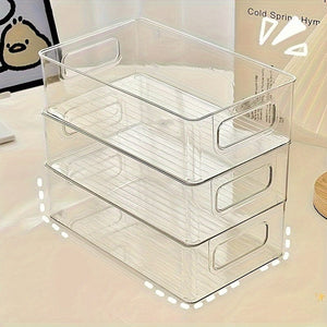Planet Gates 1pc 1pc Stackable Refrigerator Organizer Box Transparent Kitchen Organizer Container For Pantry Cabinet Shelf Drawer Fridge Food Safe Snack Fruit Vegetable And Beverage Box