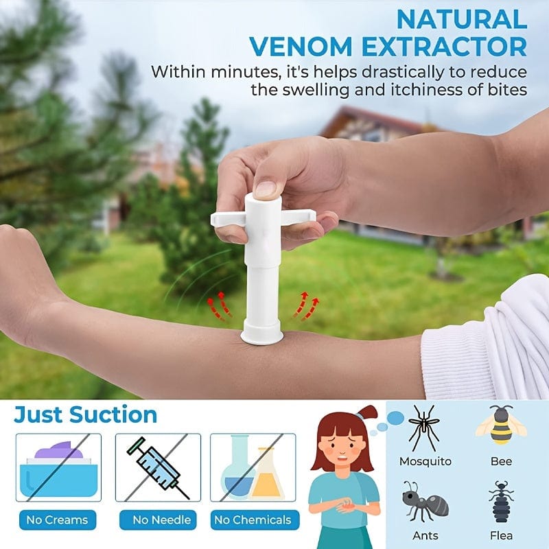 Planet Gates 1pc 1pc, Suction Tool, Poison Remover, Bug Bites And Bee/Wasp Stings, Natural Insect Bite Relief, Chemical Free, Indoor Insect Traps For Garden Indoor House Kitchen Plants Pest Control Supplies (White/Single)