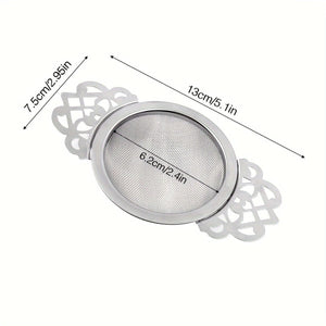 Planet Gates 1pc 1pc, Tea Strainer, Tea Steeper, Mesh Tea Infuser, Premium Tea Filter, 304 Stainless Steel Mesh Tea Strainer With Lace, Offee Filter, Mesh Tea Filter, Creative Tea Separator, Teaware, Kitchen Accessaries