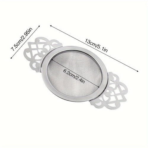 Planet Gates 1pc 1pc, Tea Strainer, Tea Steeper, Mesh Tea Infuser, Premium Tea Filter, 304 Stainless Steel Mesh Tea Strainer With Lace, Offee Filter, Mesh Tea Filter, Creative Tea Separator, Teaware, Kitchen Accessaries