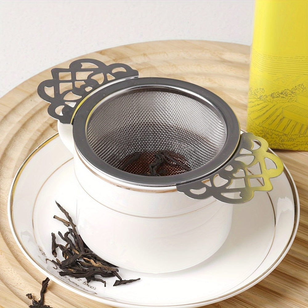 Planet Gates 1pc 1pc, Tea Strainer, Tea Steeper, Mesh Tea Infuser, Premium Tea Filter, 304 Stainless Steel Mesh Tea Strainer With Lace, Offee Filter, Mesh Tea Filter, Creative Tea Separator, Teaware, Kitchen Accessaries